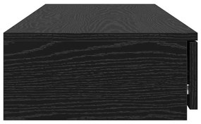 Gavetas de Cama Preto 120x36.5x16.5 cm Madeira de Engenharia