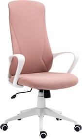 Vinsetto Cadeira para Escritório Ergonómica com Altura Ajustável Função de Inclinação e Encosto Alto 62x56x110-119,5 cm Rosa | Aosom Portugal