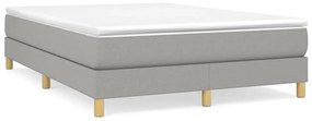 3120614 vidaXL Estrutura de cama 140x200 cm tecido cinza-claro
