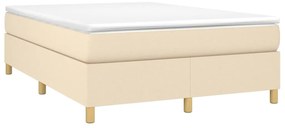 Estrutura de cama sem colchão 140x200 cm tecido cor creme