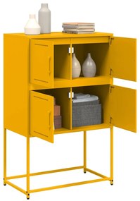 Aparador 68,5x38,5x107 cm aço amarelo mostarda