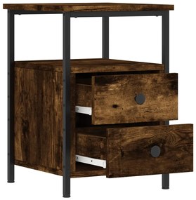 Mesas de cabeceira 2 pcs derivados de madeira carvalho fumado