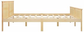 Estrutura de cama 200x200 cm pinho maciço preto