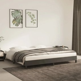 Estrutura de cama 200x200 cm veludo cinzento-escuro