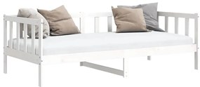 Sofá-cama 90x200 cm madeira de pinho maciça branco