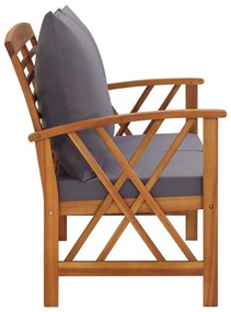 3 pcs conjunto lounge de jardim c/ almofadões acácia maciça