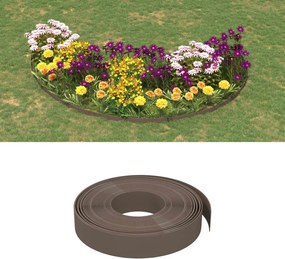 vidaXL Bordas de jardim 3 pcs 10 m 10 cm polietileno castanho
