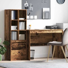 vidaXL Mesa com Armazenamento 2 pcs Madeira Antiga 100 x 50 x 76 cm