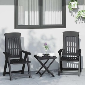 Cadeiras de jardim reclináveis 2 pcs PP antracite