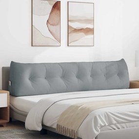 vidaXL Travesseiro para Costas Cinzento-claro 200 x 24 x 50 cm tecido