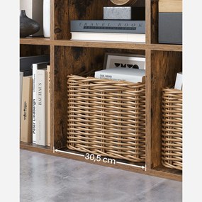 Estante com 8 compartimentos 30 x 65,5 x 129,5 cm Castanho vintage