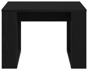 Mesa Lateral de Carvalho Preto - 50x50x35 cm, Feita de Madeira Maciça