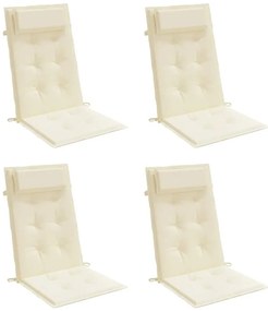 Almofadões p/ cadeira encosto alto 4pcs tecido oxford cor creme
