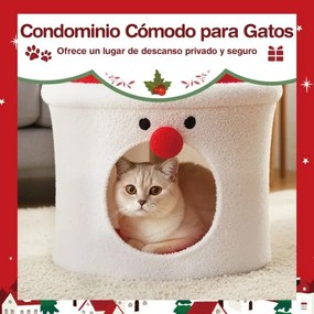 Cama para gatos com desenho de Árvore de Natal moderna e bonita 75 cm Vermelho+Branco