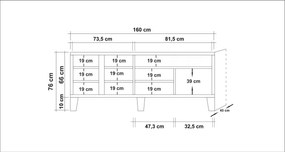 TV Stand Marina – Pinho Atlântico – 160x76x45 cm