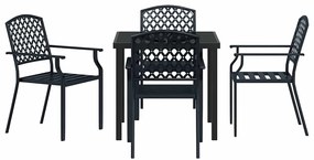 Conjunto de Jantar de Jardim de 5 Peças Anthracite em Aço