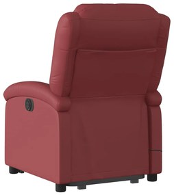 Poltrona reclin. elevatória elétrica couro artif vermelho-tinto