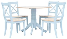 vidaXL 5 pcs conjunto de jantar seringueira maciça cinzento e castanho
