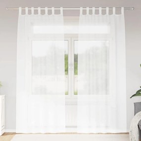 vidaXL Cortina de Voile 2 pcs Branco 225 x 140 cm Poliéster