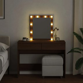 Toucador com LEDs 100x40x130 cm cor carvalho castanho