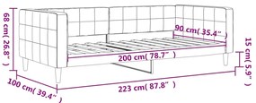 Sofá-cama 90x200 cm veludo amarelo
