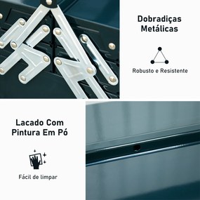 Caixa de Ferramentas de Aço Dobrável com 5 Compartimentos Mala de Ferramentas com Pega para Oficina e Casa 45x20x34,5 cm Verde