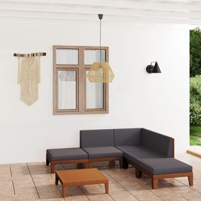 vidaXL 7 pcs conjunto lounge de jardim c/ almofadões acácia maciça