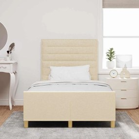 Cama vidaXL Creme 120x200 cm Tecido