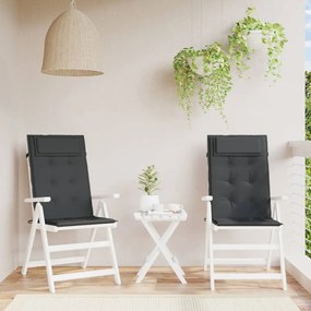 vidaXL Almofadões p/ cadeira encosto alto 2 pcs tecido oxford preto