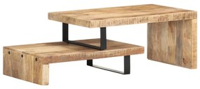 2 pcs conjunto de mesas de centro madeira de mangueira maciça