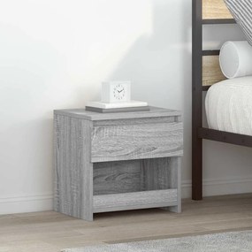 Mesa cabeceira 2pcs 40x30x39cm derivado madeira cinzento sonoma
