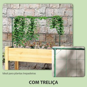 Outsunny Horta Vertical Elevada com Treliça Mesa de Cultivo Horta Elev