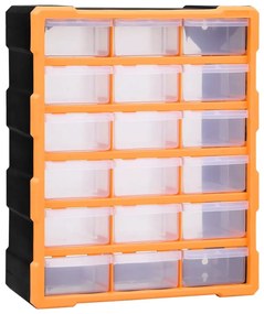 149597 vidaXL Caixa organizadora com 18 gavetas médias 38x16x47 cm