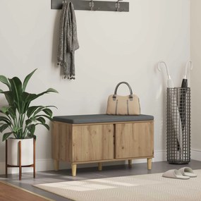 vidaXL Banco de Hall com almofada Carvalho Artesanal 80 x 38 x 46 cm