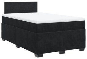 Cama boxspring com colchão 120x190 cm veludo preto