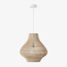 Lâmpada De Teto Suspensa Para Exterior Em Rattan Magali Branco & Ø50 Cm - ↑50 Cm Magali - Sklum