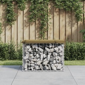 vidaXL Banco de jardim c/ design gabião 63x44x42 cm pinho impregnado