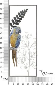PAINEL DE PAREDE DE FERRO PAPAGAIO 28,6X2,5X74,3 CM MULTICOLORIDO