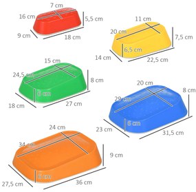 Jogo de Equilíbrio para Crianças de 3-8 Anos Conjunto de 5 Degraus para Treino de Equilíbrio 36x27,5x31 cm Multicor