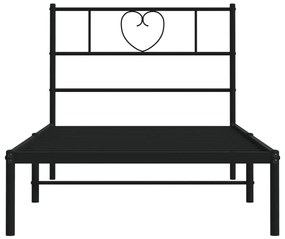 Estrutura de cama com cabeceira 107x203 cm metal preto