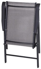 Conjunto de 2 Cadeiras Dobráveis com Apoio de Braços - Cinzento - Desi