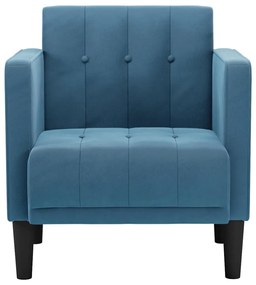 Poltrona com apoio de braços 53 cm veludo azul