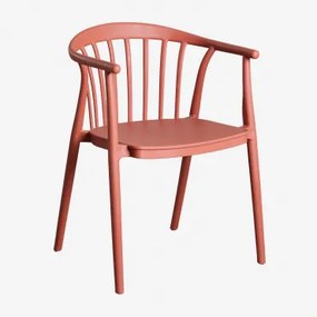 Pack De 4 Cadeiras De Jardim Empilháveis Com Braços Em Polipropileno Ivor Terracota - Sklum