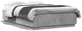 vidaXL Estrutura de cama 140x200 cm derivados de madeira cinza cimento
