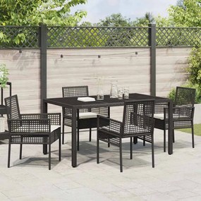 Conjunto de Jantar para Jardim 5 pcs Preto 150 x 90 x 75 cm