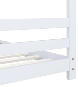 Estrutura de cama para crianças 90x200 cm pinho maciço branco