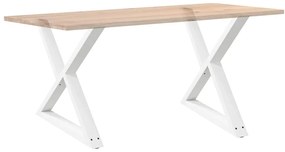 Pés para mesa de jantar 2 peças, branco, 90x(72-73,3) cm, aço