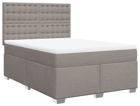 Cama com molas/colchão 140x200 cm tecido castanho-acinzentado