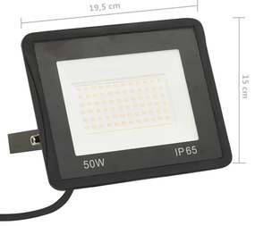 Projetores c/ iluminação LED 2 pcs 50 W branco quente
