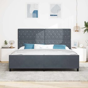 Cama vidaXL Cinza Escuro 200x200 cm Veludo